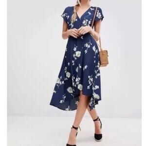 Free People Floral XS Button High Low Dress